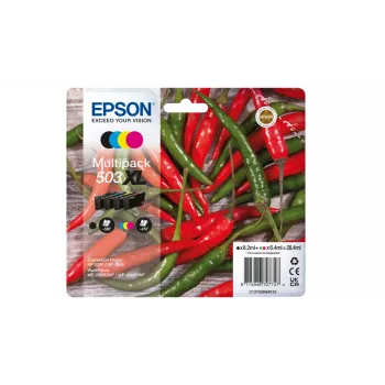 Epson 503XL oriģinālās tintes kasetnes 4 gab. (melna, ciāna, fuksīna, dzeltena) XL augstas ražības