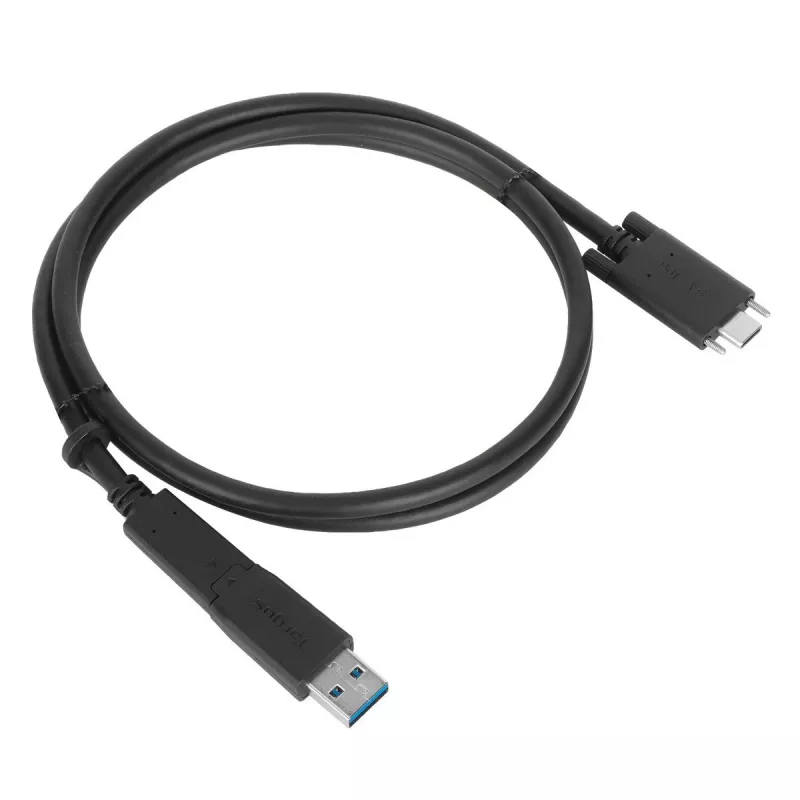 Targus ACC1133GLX USB-C kabelis ar skrūvējamu savienotāju un USB-A adapteri, 1 m, melns