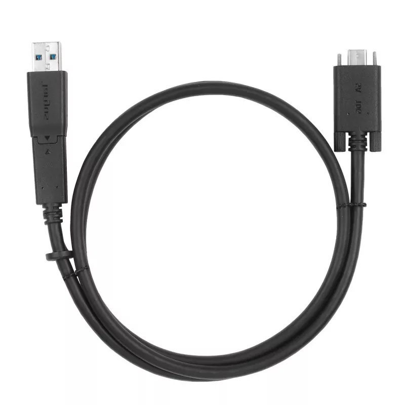 Targus ACC1133GLX USB-C kabelis ar skrūvējamu savienotāju un USB-A adapteri, 1 m, melns