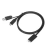 Targus ACC1133GLX USB-C kabelis ar skrūvējamu savienotāju un USB-A adapteri, 1 m, melns