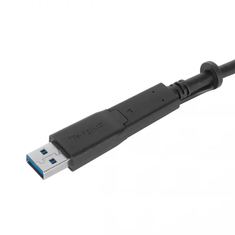 Targus ACC1133GLX USB-C kabelis ar skrūvējamu savienotāju un USB-A adapteri, 1 m, melns