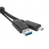 Targus ACC1133GLX USB-C kabelis ar skrūvējamu savienotāju un USB-A adapteri, 1 m, melns
