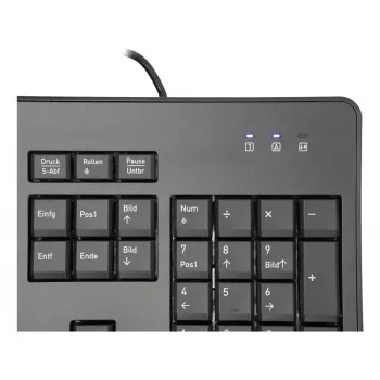 TERRA 1500 tastatūra un pele, vadu, USB, QWERTZ, melna, birojam