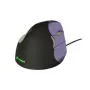 BakkerElkhuizen Evoluent 4 Small, labā roka, vertikāla konstrukcija, lāzera, USB Type-A, 2600 DPI, melns, violets