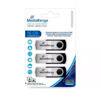 USB zibatmiņa MediaRange 16 GB USB Type-A 2.0 MR910-3 (3 iepakojumā)