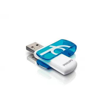 Philips USB zibatmiņa FM16FD05B/00, 16 GB, USB Type-A, 2.0, 14 MB/s, grozāma, zila, balta