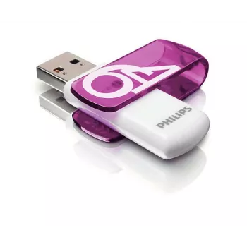 Philips FM64FD05B USB zibatmiņa 64 GB USB Type-A 2.0 Violeta, Balta