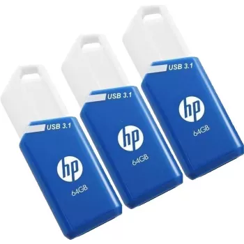 HP x755w Trīskāršais komplekts USB zibatmiņa 64 GB USB Type-A 3.2 Gen 1 (3.1 Gen 1) Zila, Balta