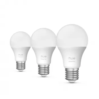 Philips Hue White un krāsu atmosfēra Essential A60 – E27 viedā spuldze – 806 lm – 8W – 3-paka