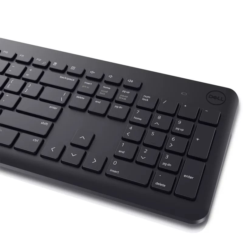 Bezvadu tastatūras un peles komplekts Dell KM3322W — RF, pilnizmēra vācu QWERTZ, melns