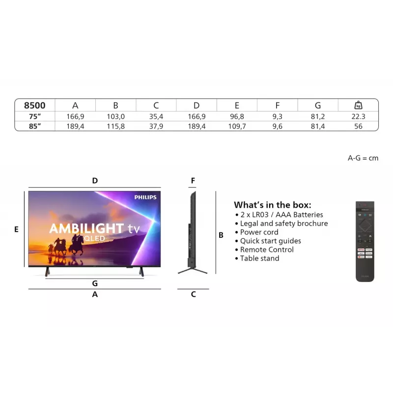 Philips 85PUS8500/12 85 collu 4K Ultra HD QLED televizors
