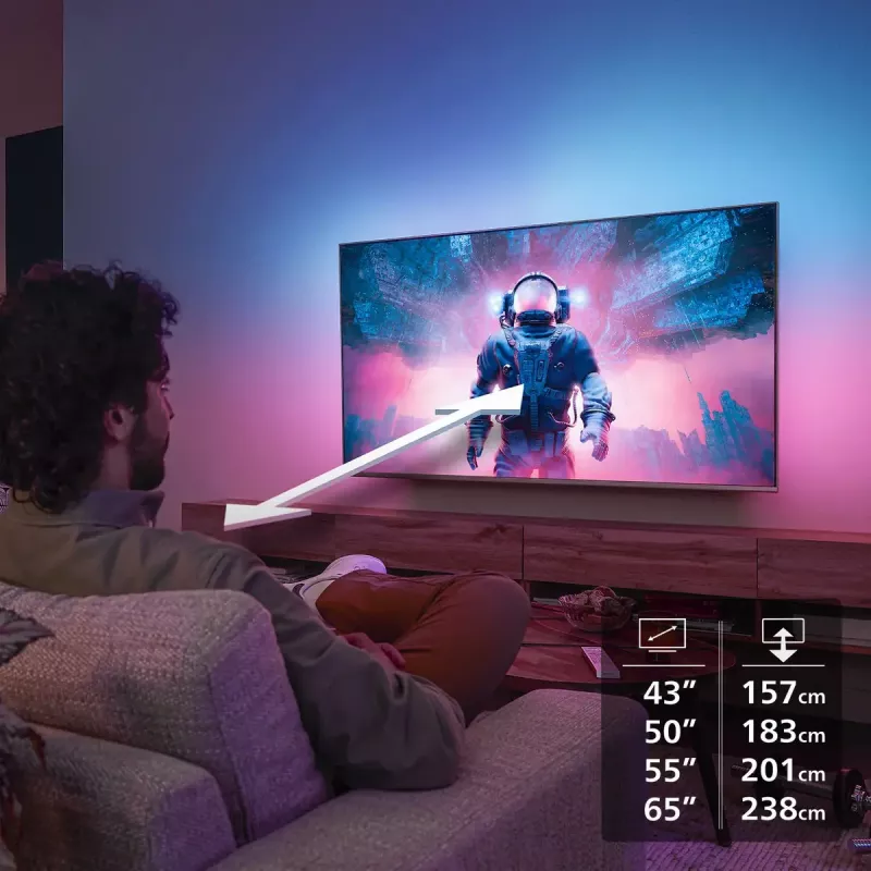 Philips 43PUS8500/12 109,2 cm (43 collas) 4K Ultra HD Smart TV Ambilight Wi-Fi Melns