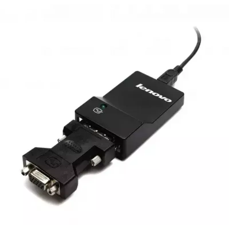 Lenovo USB 3.0 – DVI/VGA USB grafikas adapteris 2048 x 1152 pikseļi Melns