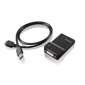 Lenovo USB 3.0 – DVI/VGA USB grafikas adapteris 2048 x 1152 pikseļi Melns