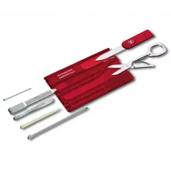 Victorinox SwissCard Classic sarkans – kabatas daudzfunkciju karte