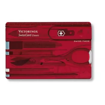 Victorinox SwissCard Classic sarkans – kabatas daudzfunkciju karte