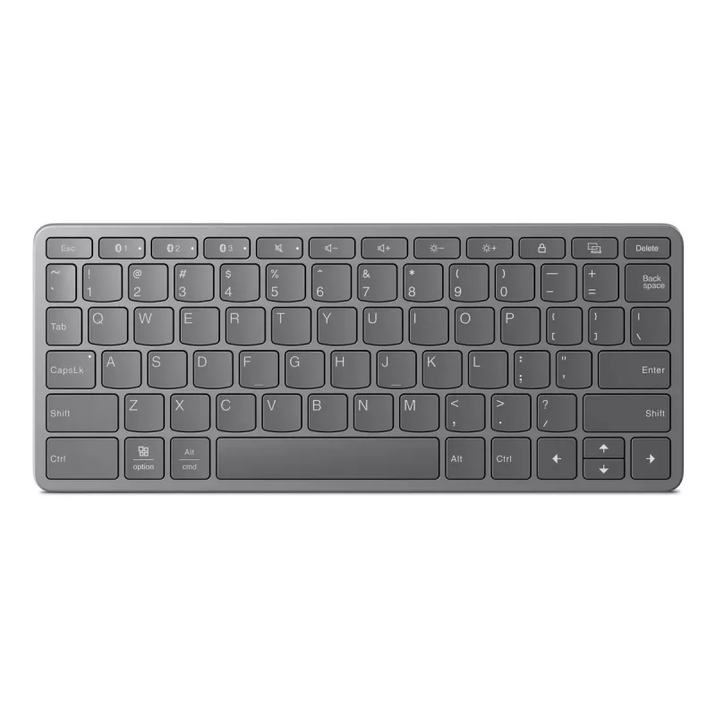Bezvadu daudzierīču tastatūra Lenovo — USB Type-C, Luna Pelēka, 255.8×105.9×14.6 mm, 5V 200mAh