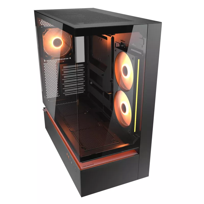 COUGAR CFV235 Midi Tower korpuss, ARGB, Stikls, Melns