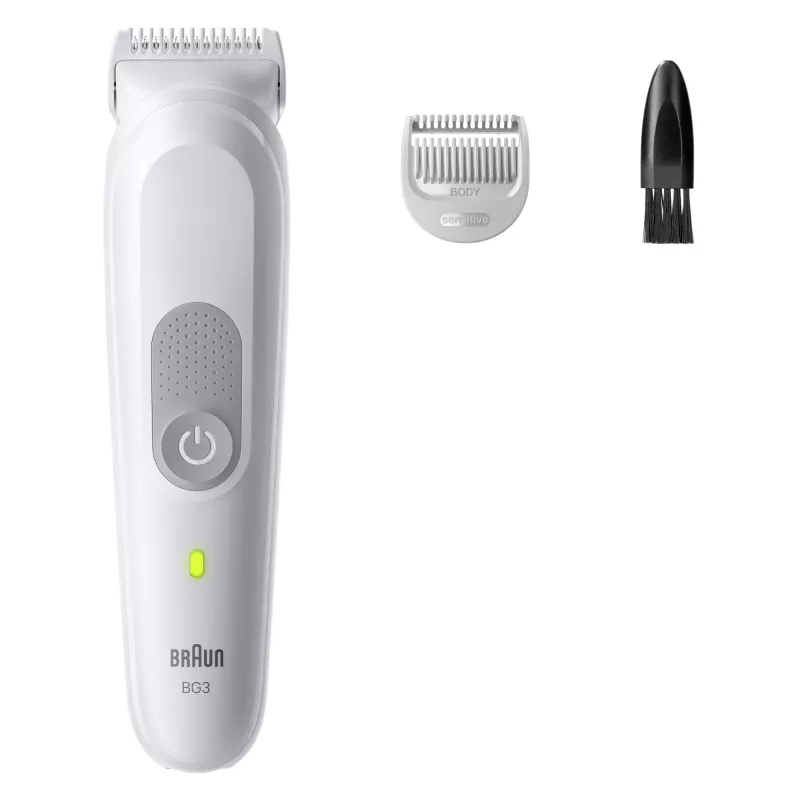 Braun Series 3 ķermeņa matu griezējs/skūšanās aparāts, gaiši pelēks