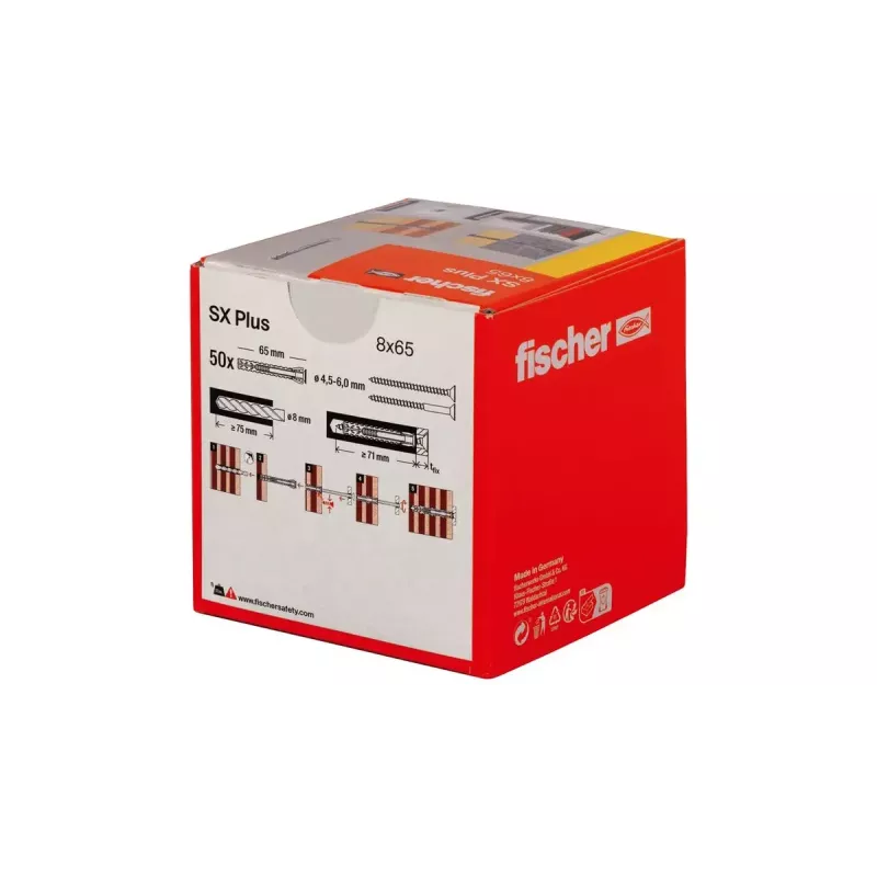 Fischer 568108 izplešanās enkurs, neilons, 8x65 mm, 50 gab.