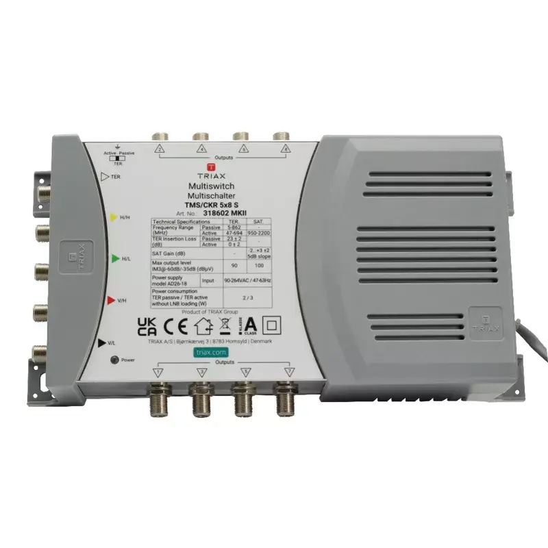 Satelītu multiswitch Triax 318602 5 ieejas 8 izejas