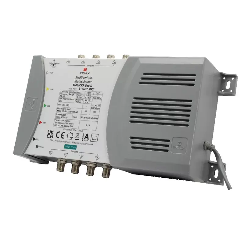 Satelītu multiswitch Triax 318602 5 ieejas 8 izejas
