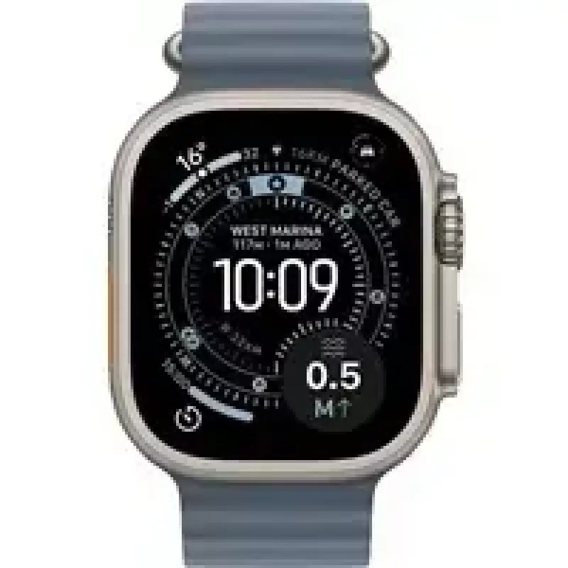 Viedpulkstenis Apple Watch Ultra 3 GPS + Cellular 49mm dabīga titāna korpuss ar Anchor Blue Ocean siksniņu