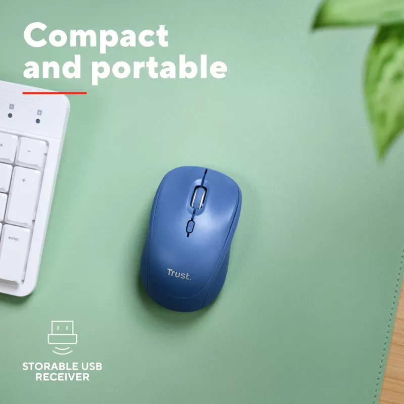 Trust Yvi+ pele Universāla Ambidekstrāla RF Bezvadu + Bluetooth Optiskā 1600 DPI