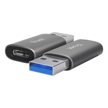 Trust Calyx USB-A uz USB-C adapteris (2 gab.) pelēks