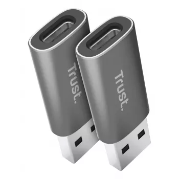 Trust Calyx USB-A uz USB-C adapteris (2 gab.) pelēks