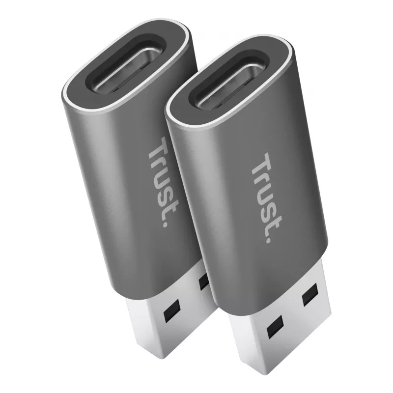Trust Calyx USB-A uz USB-C adapteris (2 gab.) pelēks