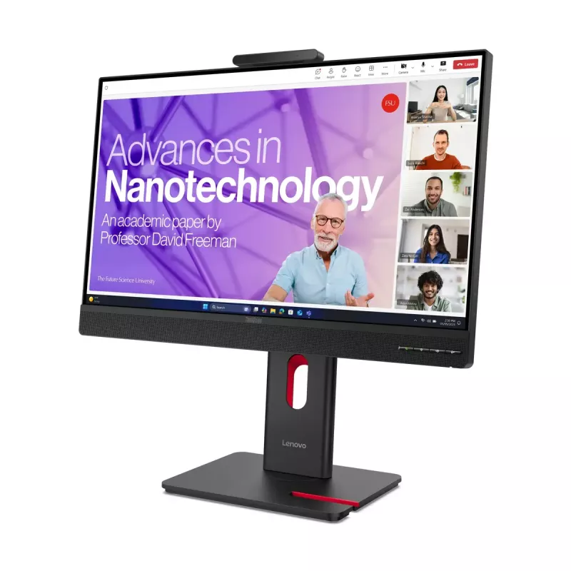 Monitors Lenovo ThinkVision T27QD-4v 27 collu (68.6 cm) Quad HD 2560×1440 IPS LCD, 6 ms, 350 cd/m², USB centrmezgls, skaļruņi, VESA, augstuma regulējums