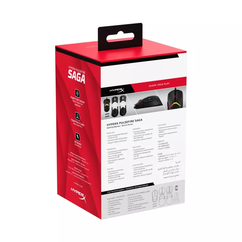 HyperX Pulsefire Saga Gaming Pele (Melnā)