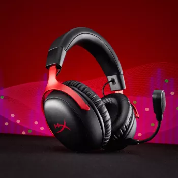 HyperX Cloud III S Wireless - Spēļu austiņas (Melni-Sarkanas)