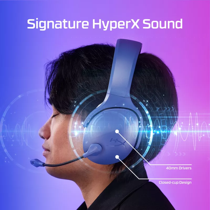 HyperX Cloud Jet - Bezvadu spēļu austiņas (Gaiši zilas)