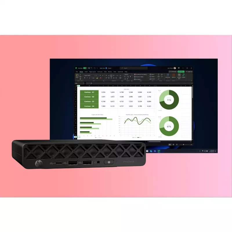 Mini dators HP ProDesk 4 G1i AI – Intel Core Ultra 7 265T, 16 GB DDR5, 1 TB NVMe SSD, Windows 11 Pro, Jack Black