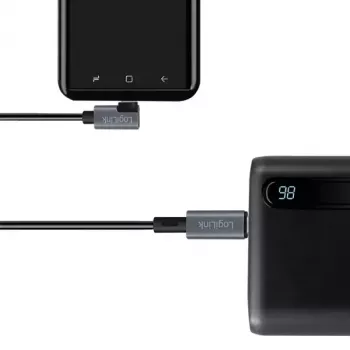 LogiLink CU0182 USB-C kabelis USB 2.0 1m melns sudrabs