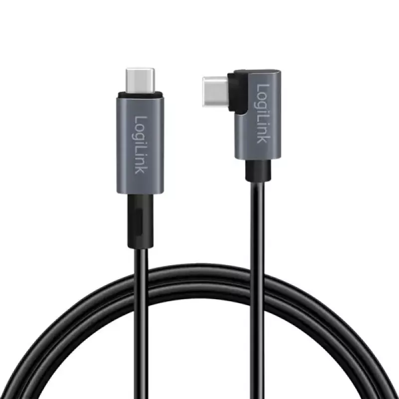 LogiLink CU0182 USB-C kabelis USB 2.0 1m melns sudrabs