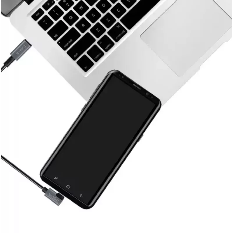 LogiLink CU0182 USB-C kabelis USB 2.0 1m melns sudrabs