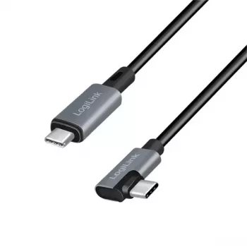 LogiLink CU0182 USB-C kabelis USB 2.0 1m melns sudrabs