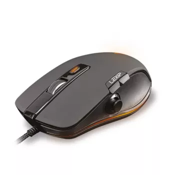 Spēļu pele Lexip NP93 Neptunium Alpha — vadu optiskā, ergonomiska forma, programmējamas pogas