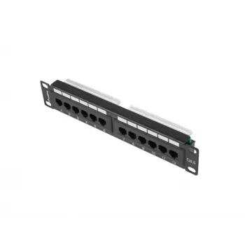 Patch Panel Lanberg PPU6-9012-B 12 portu Cat6 UTP 10 inch