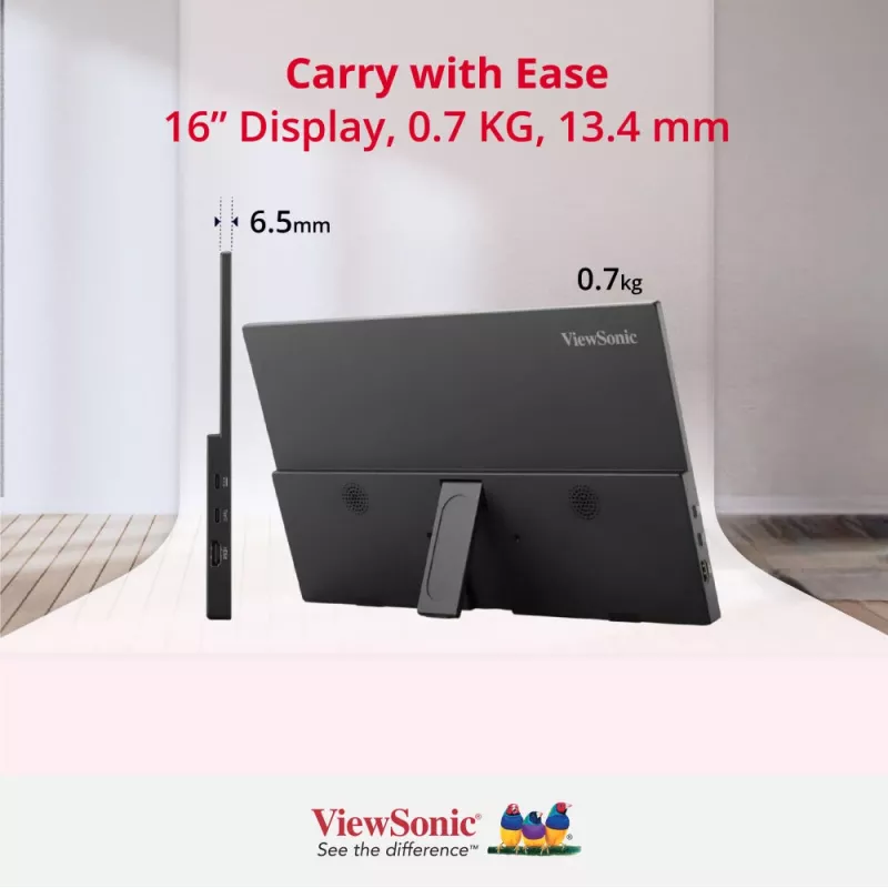 Viewsonic VA1650 portatīvais monitors 40.6 cm (16 inch) Full HD LED melns
