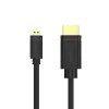 HDMI kabelis UNITEK Y-C182 2m, HDMI Type D Micro – HDMI Type A Standarts, Melns