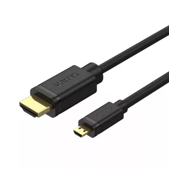 HDMI kabelis UNITEK Y-C182 2m, HDMI Type D Micro – HDMI Type A Standarts, Melns