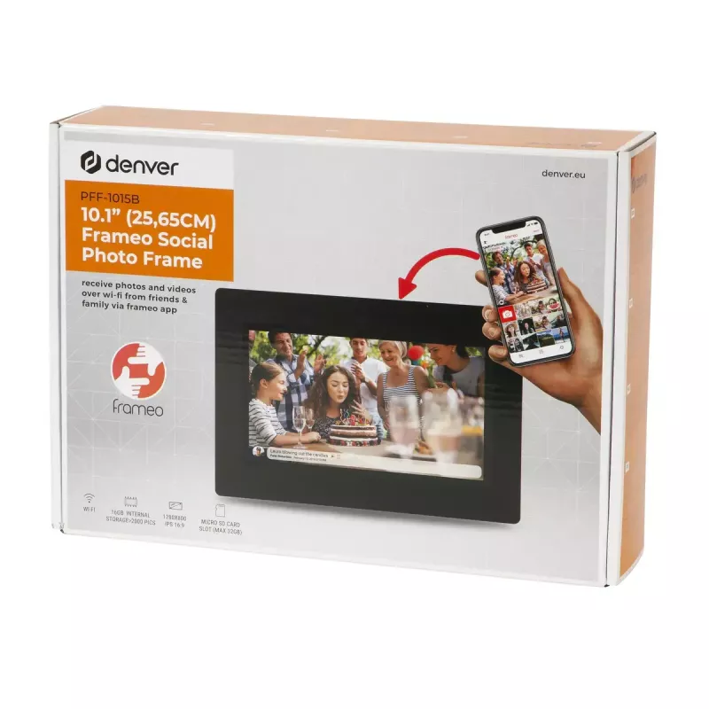Digitālais foto rāmis Denver PFF-1015B 10.1 collu skārienekrāns Wi-Fi 16GB