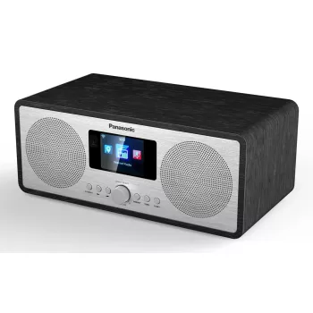 Portatīvais radio Panasonic RF-D40EG-K — digitālais uztvērējs, FM 87.5–108 MHz, 6 W RMS, LCD 2,4 collas, Wi-Fi/Wi-Fi 4, ārējā antena, melns