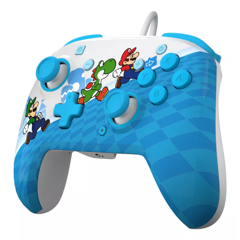 Spēļu pults PDP Mario Escape REMATCH Nintendo Switch — vadu USB, D-pad, Home poga, daudzkrāsaina