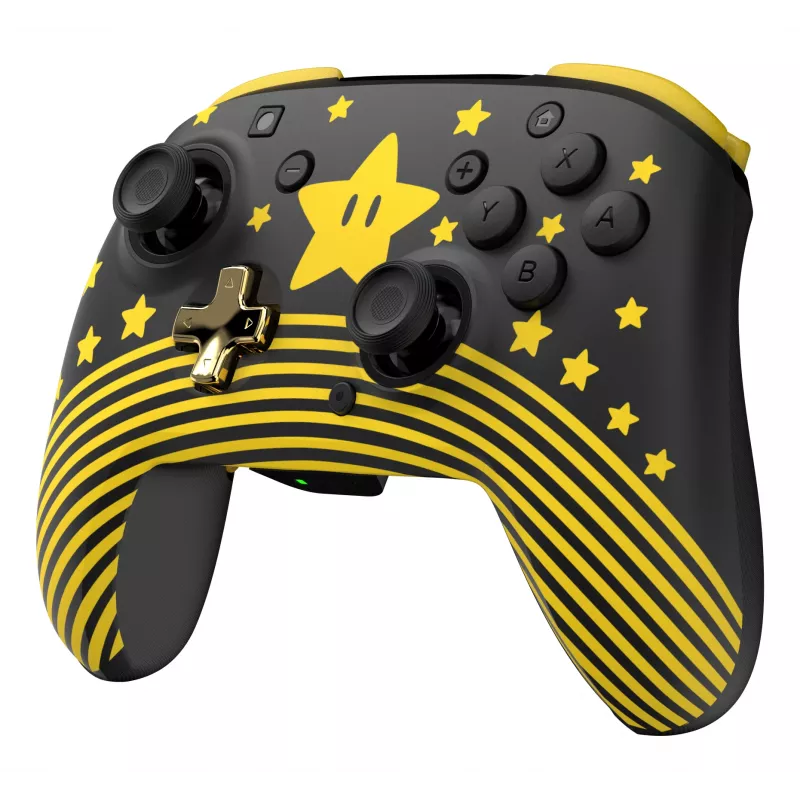 Turtle Beach Rematch Super Mario Star TBC-8101-75 bezvadu spēļu kontrolieris Nintendo Switch / Switch Lite, melns/dzeltens