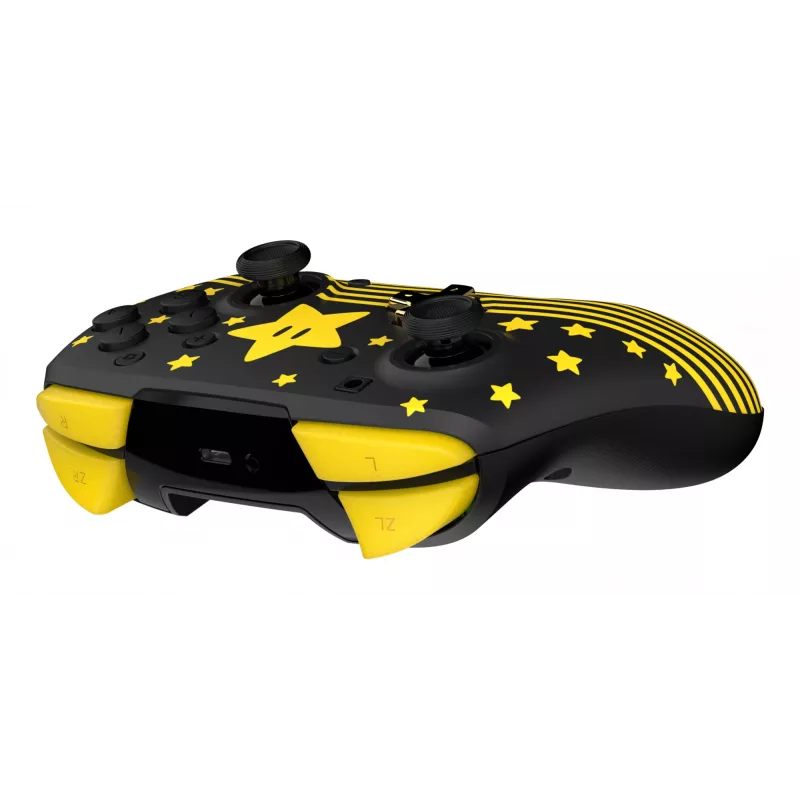 Turtle Beach Rematch Super Mario Star TBC-8101-75 bezvadu spēļu kontrolieris Nintendo Switch / Switch Lite, melns/dzeltens